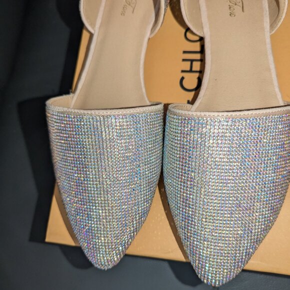 NwoB Iridescent Rhinestone D'Orsay Pointed Toe Flats - TTS 8 - Picture 5 of 8